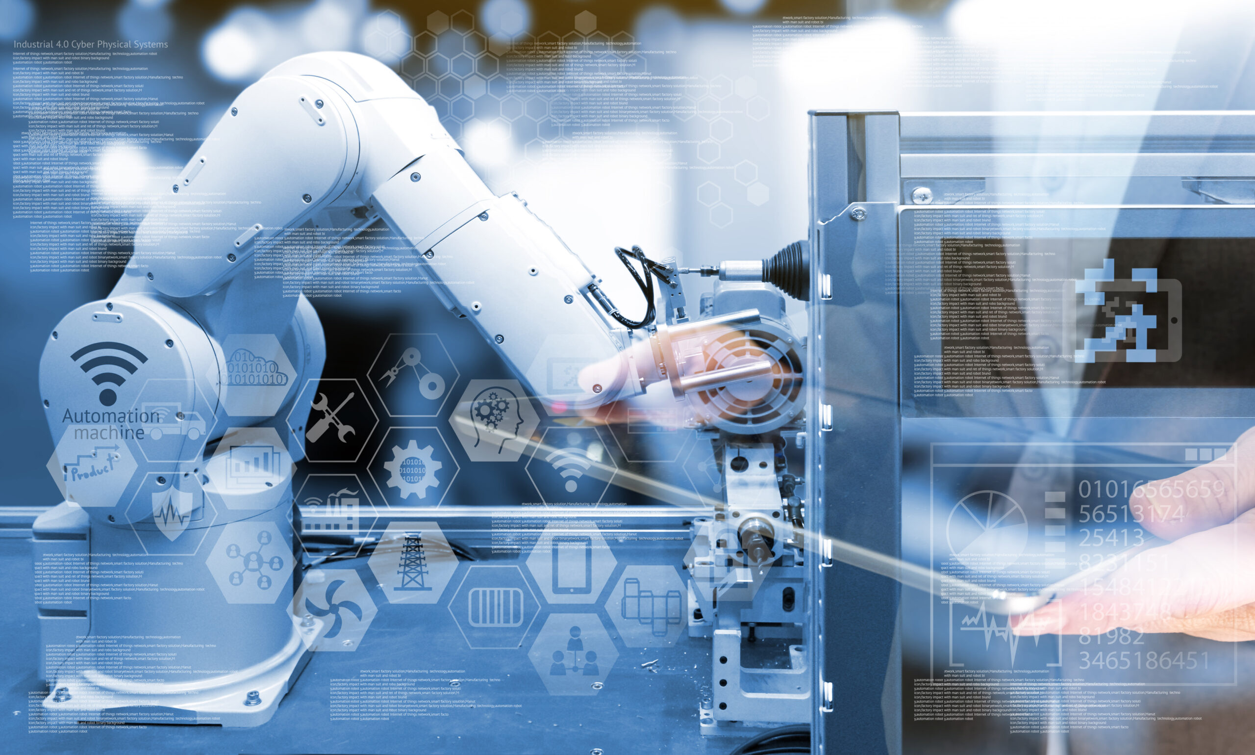 Industry 4.0 concept .Business man holding tablet with industry Industry 4.0 concept .Business man holding tablet with industry